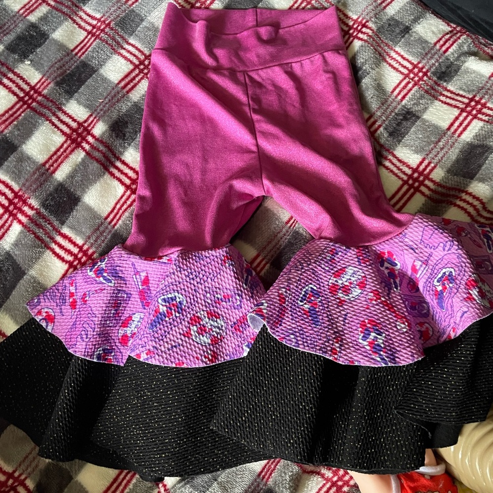 Baby girl boutique Halloween scream bell bottoms